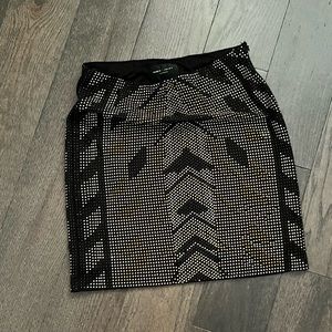 Romeo & Juliet Couture Gold/Black Mini Skirt Size Small